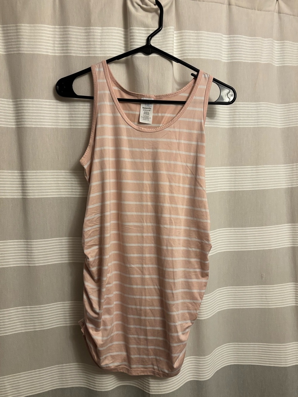 Maternity Time and Tru Pink and White Striped Maternity Tank Top